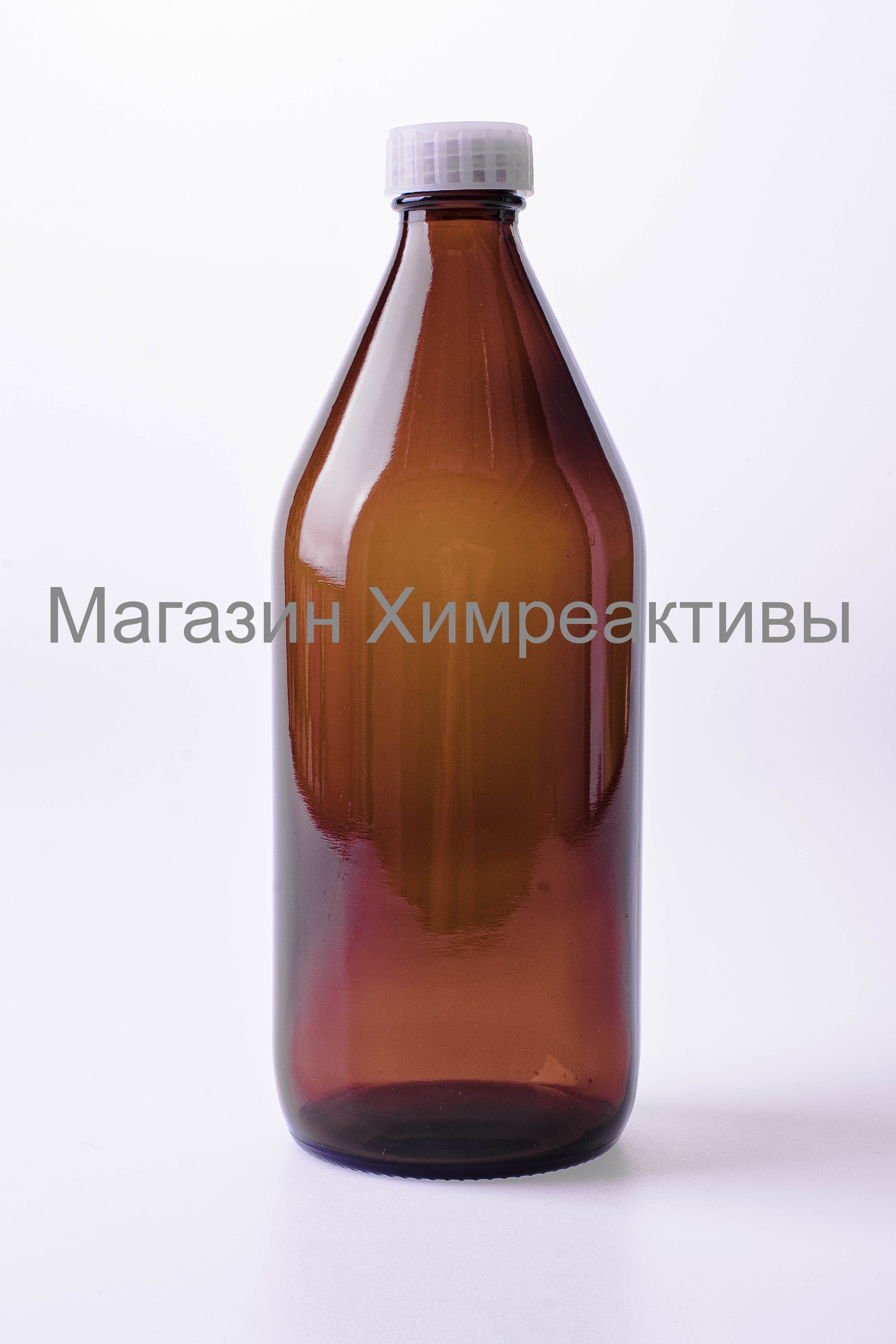 Бутылка для реактивов БВ-1-1000мл, узкое горло,с навинчивающейся крышкой,темное стекло