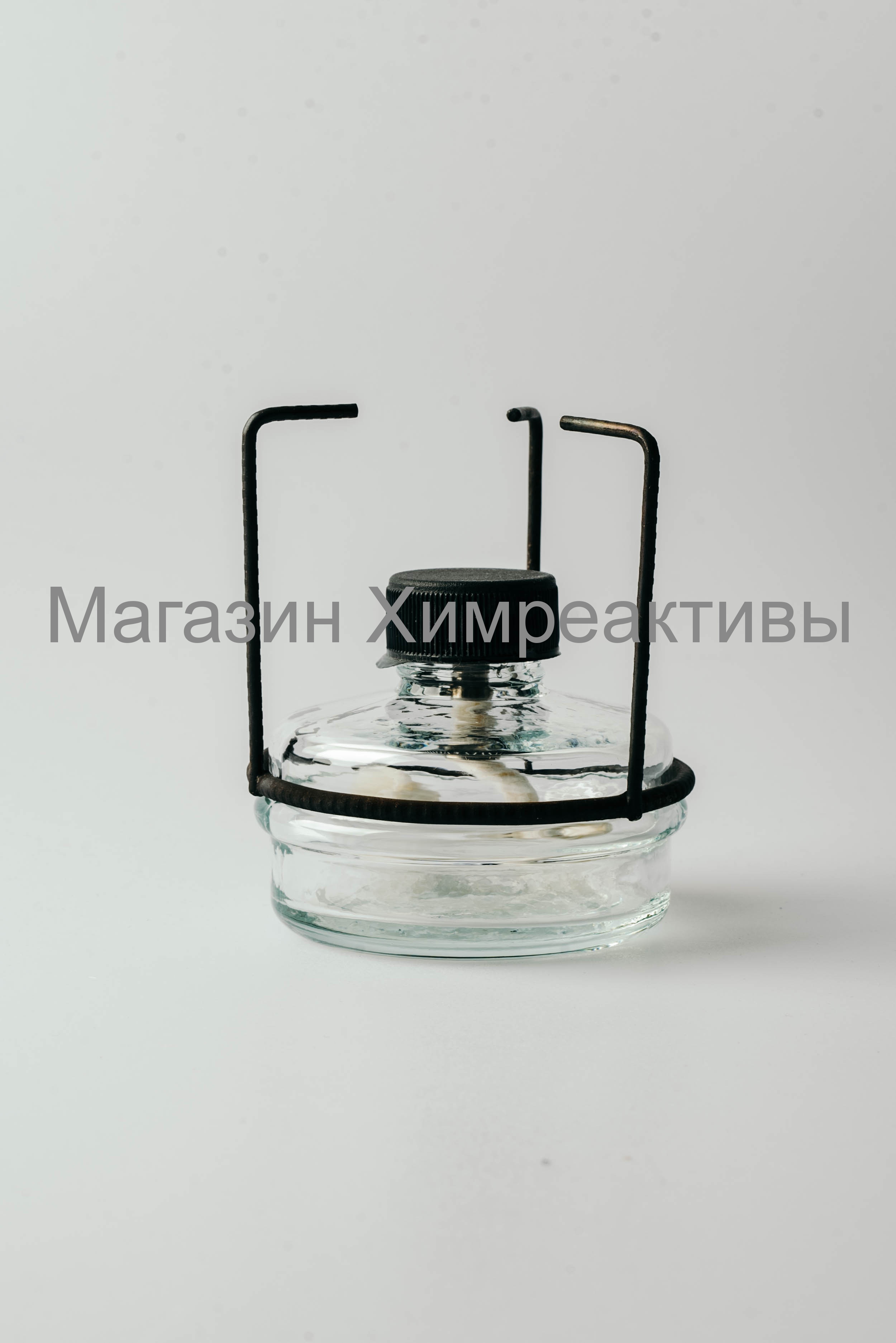 Спиртовка стеклянная СЛ-2, 100мл. с металлической оправой